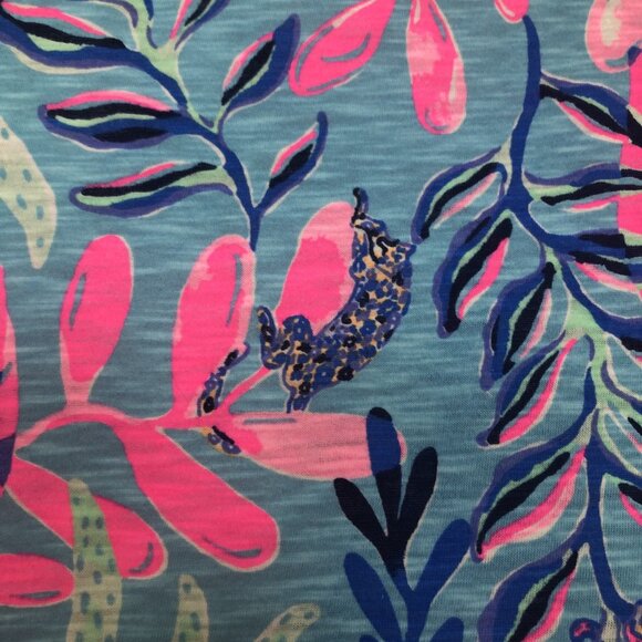 Lilly Pulitzer Etta V Neck Size XL Porto Blue Youve Been Spotted - Picture 5 of 8